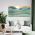 Tablou Boho peisaj minimalist verde crem 1765 - Material produs:: Tablou canvas pe panza CU RAMA, Dimensiunea:: 60x120 cm