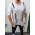 Tricou barbati slim fit lung, alb cu bretele Street Style cod: TR67