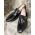 Pantofi de barbati / LOAFERS piele neagra lacuita si ciucuri - P105