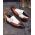 Pantofi Loafers maro/ivoire, cu catarama, piele naturala- P1795