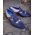 Pantofi Loafers albastri/bej, cu catarama, piele intoarsa - P1796