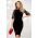 Rochie conica de seara Fofy cu aplicatii din broderie si spatele gol