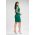 Rochie Fofy de ocazie verde cambrata cu o maneca si accesoriu cu fulgi