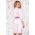 Rochie Pretty Girl roz cu imprimeu pepit si curea in talie