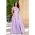 Rochie de lux Beatrice lila tip printesa din tafta cu flori 3D