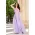 Rochie de lux Beatrice lila tip printesa din tafta cu flori 3D