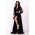 Rochie de nunta Chantal din lurex negru lunga cu sclipici