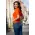 Bluza casual cu maneca scurta orange cu striatii