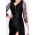 Rochie de lux Harmony lunga neagra cu strassuri si trena pe o parte