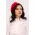 Bereta rosie Paris din tricot premium cu pietre decorative