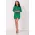 Compleu Pretty Woman verde din tesatura chanel cu fusta mini si sacou