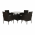Set de gradina din ratan cu 5 piese, maro inchis/crem, RANDEL