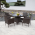 Set de gradina din ratan cu 5 piese, maro inchis/crem, RANDEL