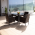 Set de gradina din ratan cu 5 piese, maro inchis/crem, RANDEL