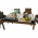 Set de gradina, masa+6x scaune, ratan, miere/crem, GARDEN