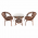 Set de gradina din rattan 1 + 2, maro, JARUB