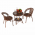 Set de gradina din rattan 1 + 2, maro, JARUB