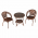 Set de gradina din rattan 1 + 2, maro, JARUB