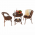 Set de gradina din rattan 1 + 2, maro, JARUB
