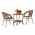 Set de gradina din rattan 1 + 2, maro, JARUB