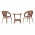 Set de gradina din rattan 1 + 2, maro, JARUB