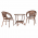 Set de gradina din rattan 1 + 2, maro, JARUB