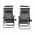 Set de 2 scaune reglabile de gradina, gri, KASPIAN