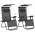 Set de 2 scaune reglabile de gradina, gri, KASPIAN