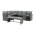 Set de gradina din 3 piese, rattan, gri, AUREK
