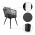 Set de gradina din 5 piese din ratan, banda neagra / gri / alb-negru, HABIK