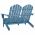 Scaun de gradina Adirondack cu 2 locuri albastru lemn de brad