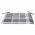 Scaune gradina, perne gri model carouri, 3 buc., lemn masiv tec, multicolor