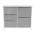 Comoda cu sertare din material textil, gri/alb/gri deschis, ROSITA TYP 3