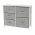 Comoda cu sertare din material textil, gri/alb/gri deschis, ROSITA TYP 3