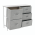 Comoda cu sertare din material textil, gri/alb/gri deschis, ROSITA TYP 3