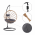 Scaun suspendat, natural / negru / gri, GABE