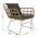 Set de gradina din 4 piese din ratan, natural / gri, TAJRO