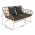 Set de gradina din 4 piese din ratan, natural / gri, TAJRO