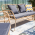 Set de gradina din 4 piese din ratan, natural / gri, TAJRO