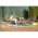 Set de gradina din 4 piese din ratan, natural / gri, TAJRO