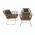 Set de gradina din 4 piese din ratan, natural / gri, TAJRO
