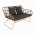 Set de gradina din 4 piese din ratan, natural / gri, TAJRO