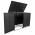 Magazie dubla pentru pubele, poliratan, negru, 148 x 80 x 111 cm