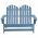 Scaun de gradina Adirondack cu 2 locuri albastru lemn de brad