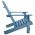 Scaun de gradina Adirondack cu 2 locuri albastru lemn de brad