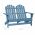 Scaun de gradina Adirondack cu 2 locuri albastru lemn de brad