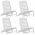Scaun de plaja pliant, 4 buc., alb, plastic