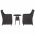Set mobilier bistro de gradina cu perne 3 piese negru poliratan