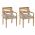 Scaune Batavia perne gri model carouri, 2 buc., lemn masiv tec, multicolor