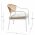 Set de mobilier de gradina din ratan, 4 piese, alb/bej, PALNY
